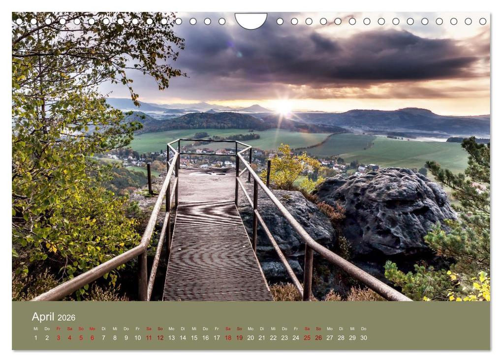 Weitere Ansicht: Auf den Bergen der Sächsischen Schweiz (Wandkalender 2026 DIN A4 quer), CALVENDO Monatskalender | Linda Geisdorf, Calvendo