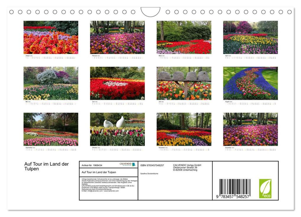 Weitere Ansicht: Auf Tour im Land der Tulpen (Wandkalender 2026 DIN A4 quer), CALVENDO Monatskalender | Sarafina Glockenblume, Calvendo