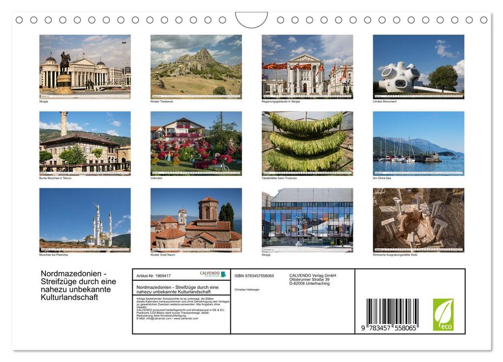 Weitere Ansicht: Nordmazedonien - Streifzüge durch eine nahezu unbekannte Kulturlandschaft (Wandkalender 2026 DIN A4 quer), CALVENDO Monatskalender | Christian Hallweger, Calvendo