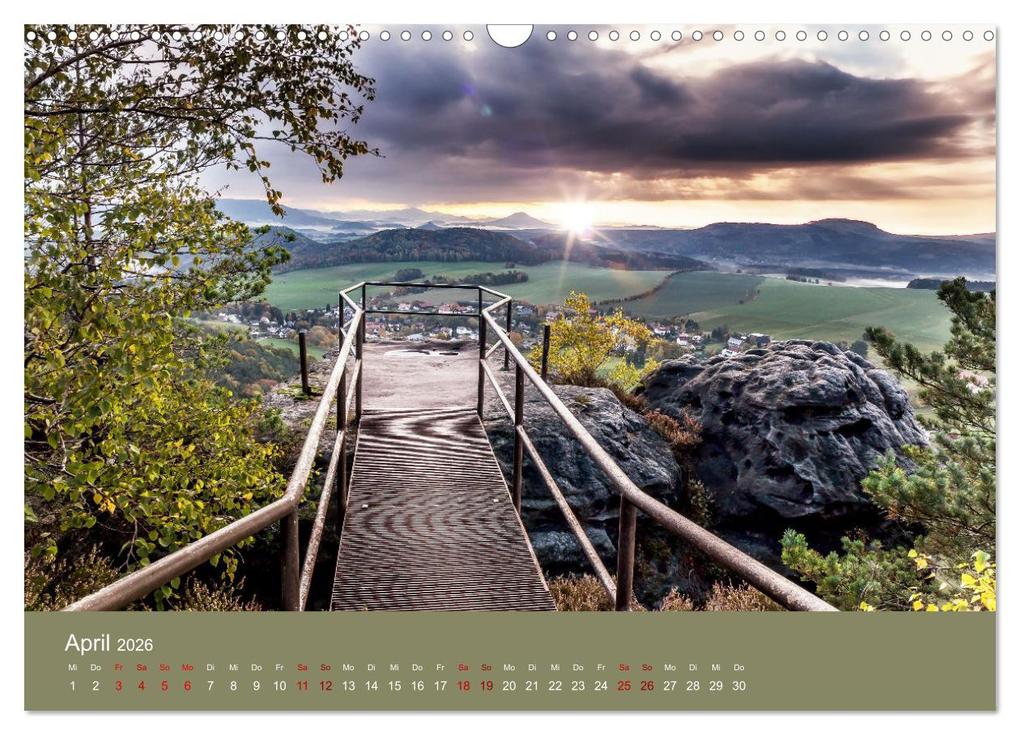 Weitere Ansicht: Auf den Bergen der Sächsischen Schweiz (Wandkalender 2026 DIN A3 quer), CALVENDO Monatskalender | Linda Geisdorf, Calvendo