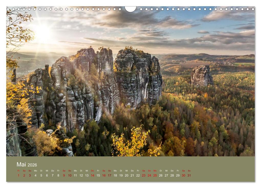 Weitere Ansicht: Auf den Bergen der Sächsischen Schweiz (Wandkalender 2026 DIN A3 quer), CALVENDO Monatskalender | Linda Geisdorf, Calvendo