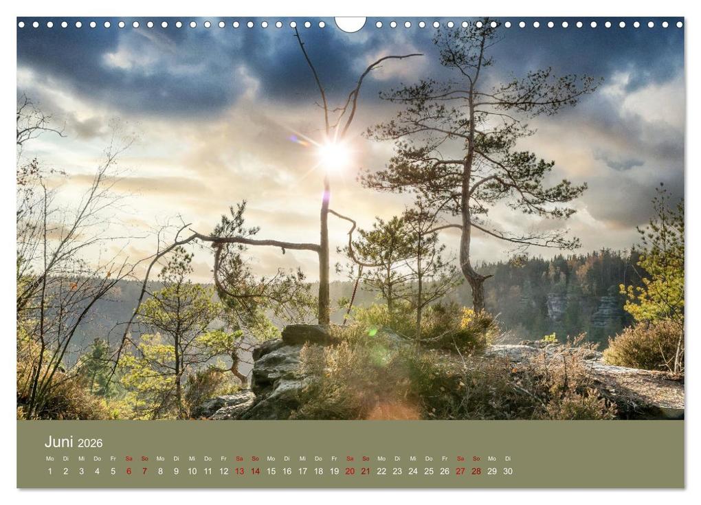 Weitere Ansicht: Auf den Bergen der Sächsischen Schweiz (Wandkalender 2026 DIN A3 quer), CALVENDO Monatskalender | Linda Geisdorf, Calvendo