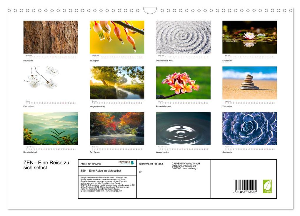 Weitere Ansicht: ZEN - Eine Reise zu sich selbst (Wandkalender 2026 DIN A3 quer), CALVENDO Monatskalender | SF SF, Calvendo, SF