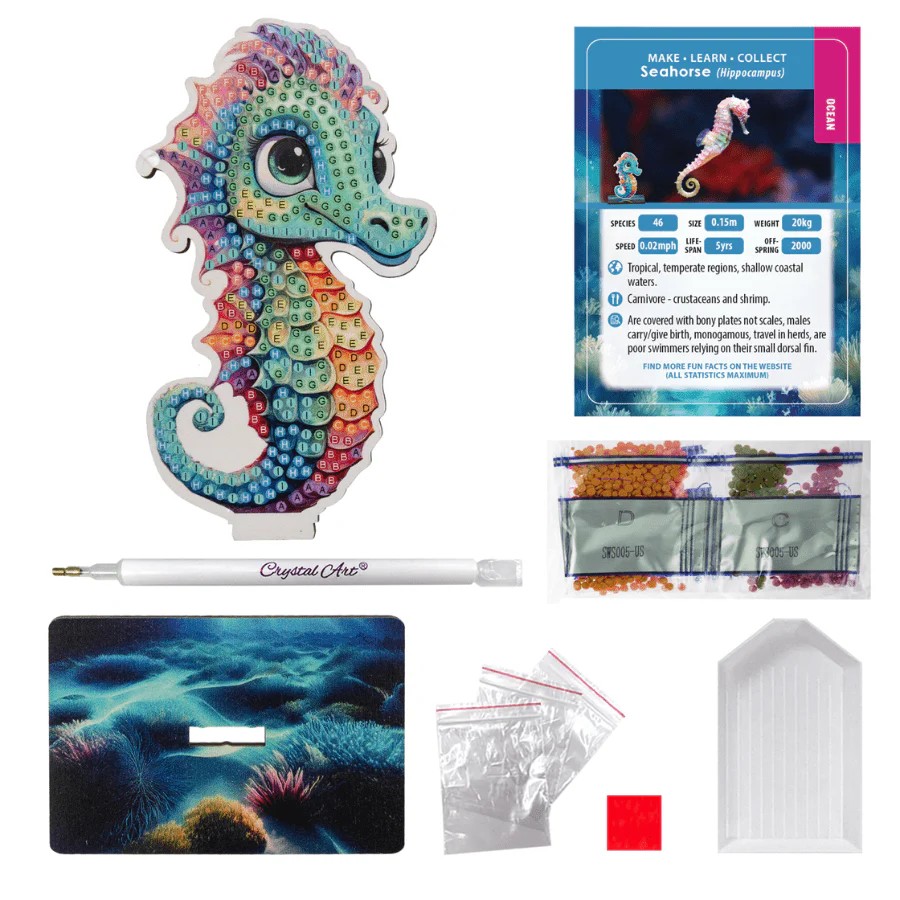 Weitere Ansicht: Craft Buddy CAFGR-31GEN048 - Crystal Art Wildlife Buddies, Ocean, Seahorse, Seepferdchen, Serie 5, Diamond Painting