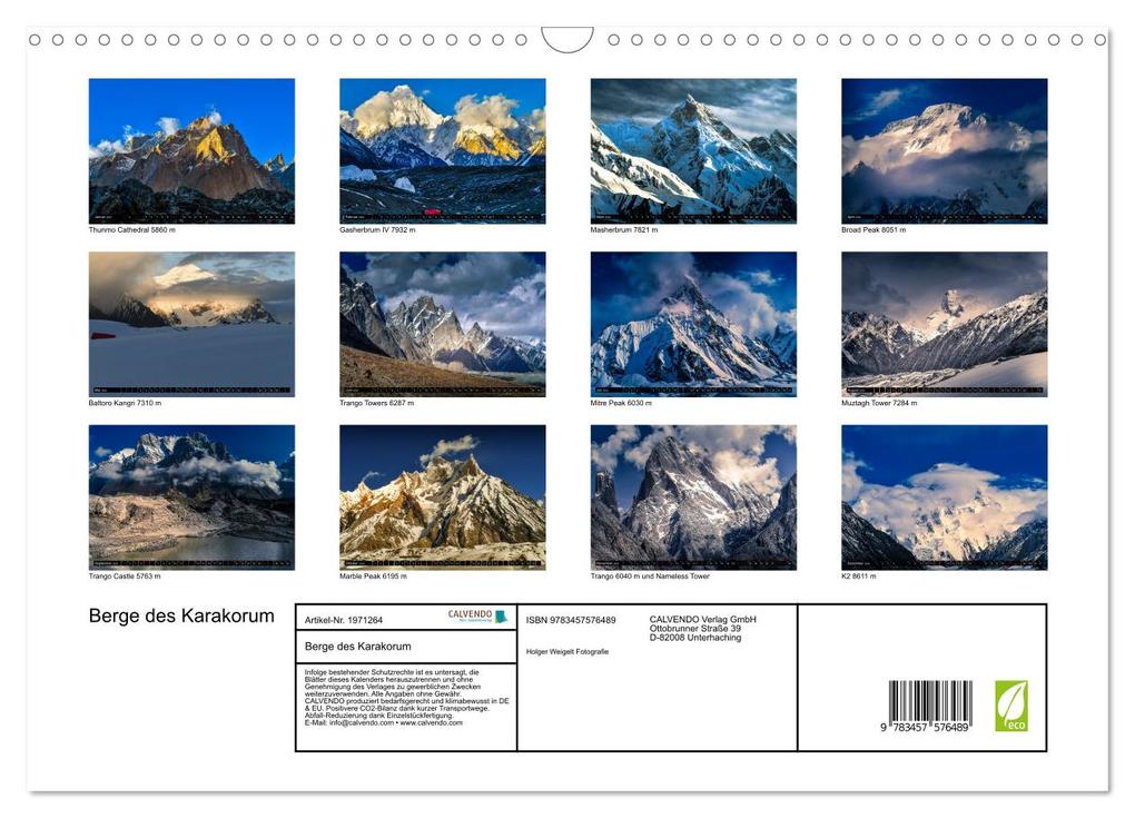 Weitere Ansicht: Berge des Karakorum (Wandkalender 2026 DIN A3 quer), CALVENDO Monatskalender | Calvendo, Holger Weigelt