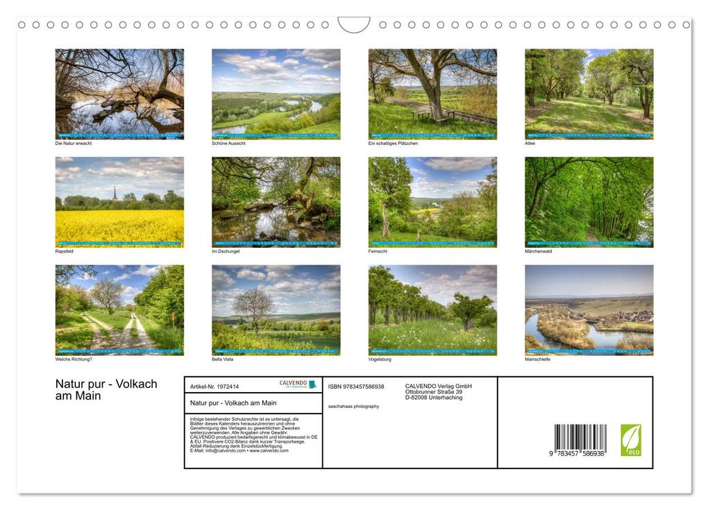 Weitere Ansicht: Natur pur - Volkach am Main (Wandkalender 2026 DIN A3 quer), CALVENDO Monatskalender | saschahaas photography, Calvendo