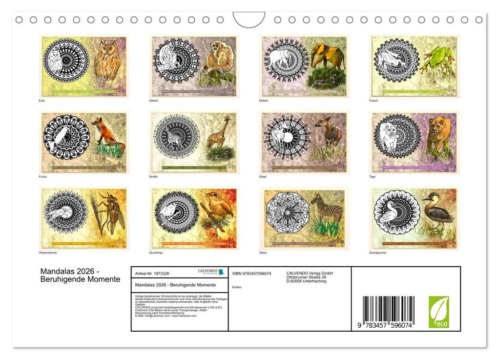 Weitere Ansicht: Mandalas 2026 - Beruhigende Momente (Wandkalender 2026 DIN A4 quer), CALVENDO Monatskalender | Rufebo Rufebo, Calvendo, Rufebo