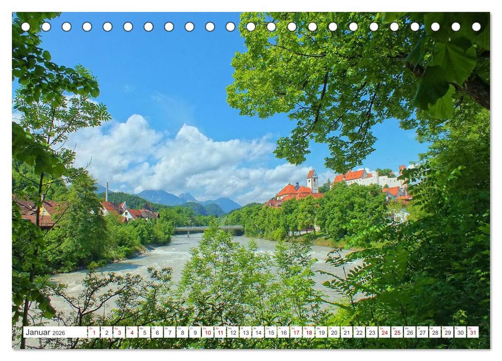 Weitere Ansicht: Füssen im Allgäu - Hier genießt die Seele eine romantische Zeit (Tischkalender 2026 DIN A5 quer), CALVENDO Monatskalender | Holger Felix, Calvendo