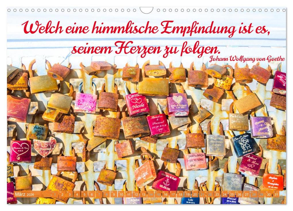 Weitere Ansicht: Liebesschlösser, Ich liebe Dich (Wandkalender 2026 DIN A3 quer), CALVENDO Monatskalender | Dietmar Scherf, Calvendo