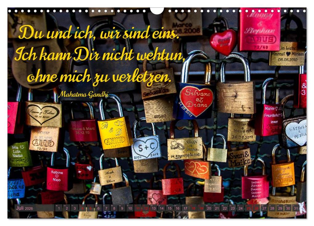 Weitere Ansicht: Liebesschlösser, Ich liebe Dich (Wandkalender 2026 DIN A3 quer), CALVENDO Monatskalender | Dietmar Scherf, Calvendo
