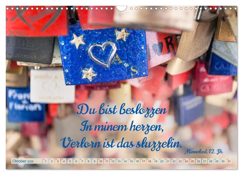 Weitere Ansicht: Liebesschlösser, Ich liebe Dich (Wandkalender 2026 DIN A3 quer), CALVENDO Monatskalender | Dietmar Scherf, Calvendo