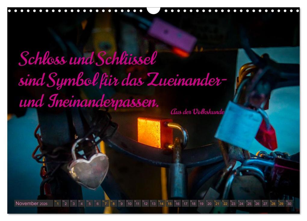 Weitere Ansicht: Liebesschlösser, Ich liebe Dich (Wandkalender 2026 DIN A3 quer), CALVENDO Monatskalender | Dietmar Scherf, Calvendo
