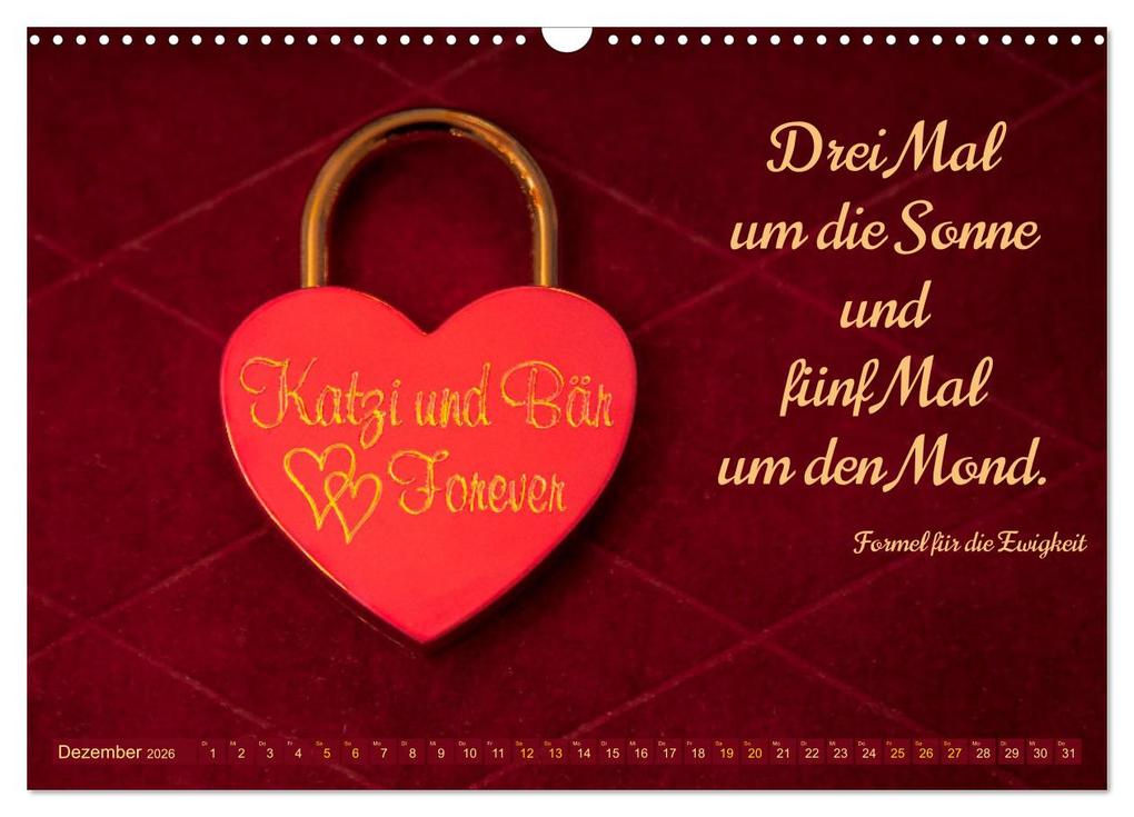 Weitere Ansicht: Liebesschlösser, Ich liebe Dich (Wandkalender 2026 DIN A3 quer), CALVENDO Monatskalender | Dietmar Scherf, Calvendo