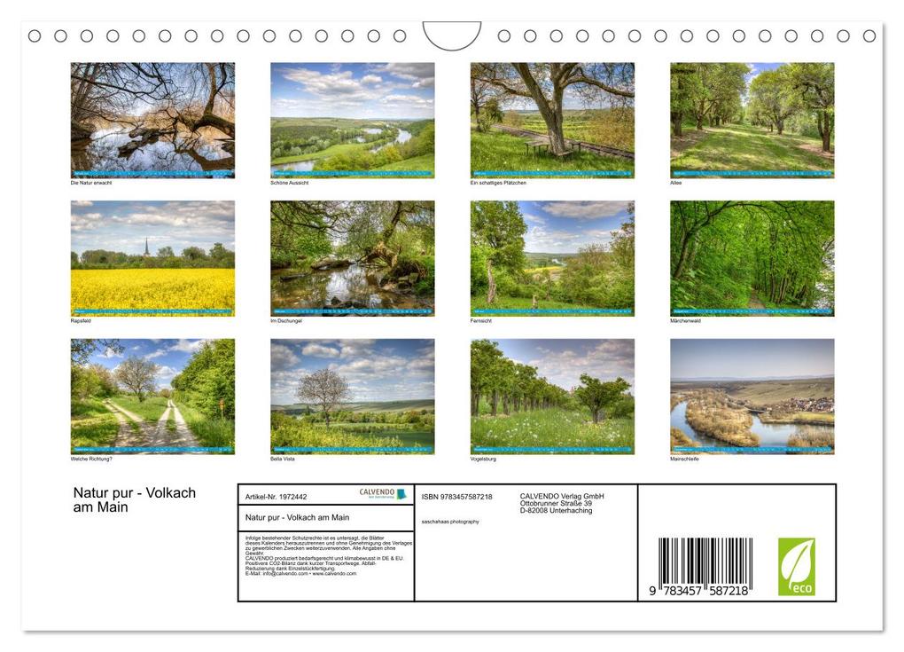 Weitere Ansicht: Natur pur - Volkach am Main (Wandkalender 2026 DIN A4 quer), CALVENDO Monatskalender | saschahaas photography, Calvendo