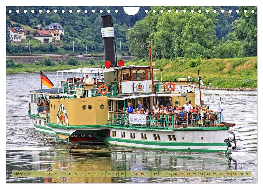 Weitere Ansicht: Seitenraddampfer - In Sachsen von Königstein bis Bad Schandau (Wandkalender 2026 DIN A4 quer), CALVENDO Monatskalender | Holger Felix, Calvendo