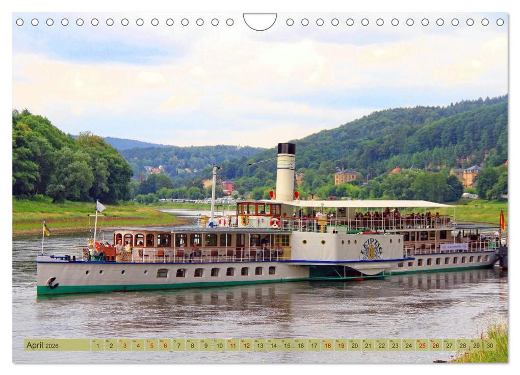 Weitere Ansicht: Seitenraddampfer - In Sachsen von Königstein bis Bad Schandau (Wandkalender 2026 DIN A4 quer), CALVENDO Monatskalender | Holger Felix, Calvendo