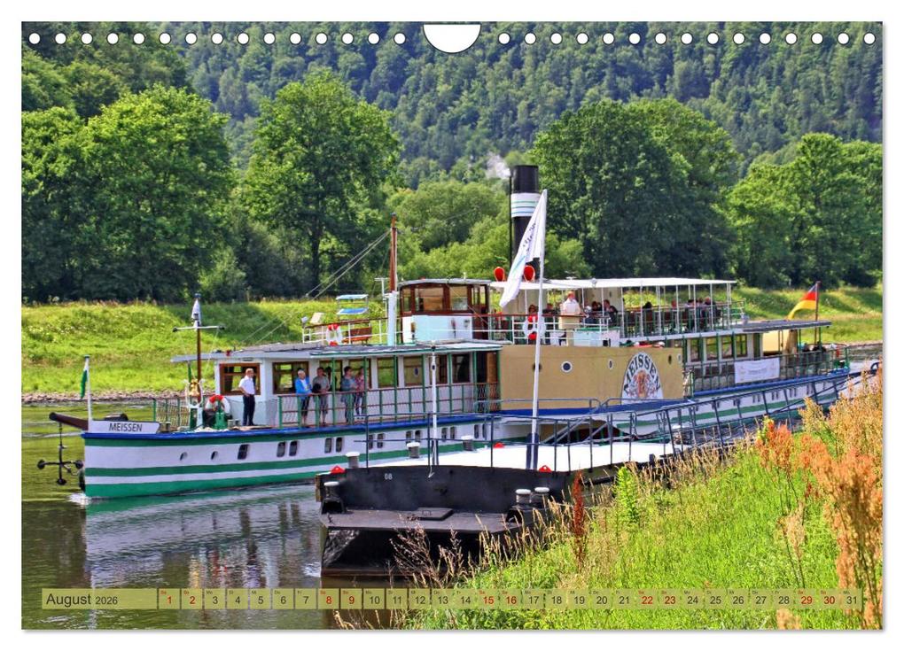 Weitere Ansicht: Seitenraddampfer - In Sachsen von Königstein bis Bad Schandau (Wandkalender 2026 DIN A4 quer), CALVENDO Monatskalender | Holger Felix, Calvendo