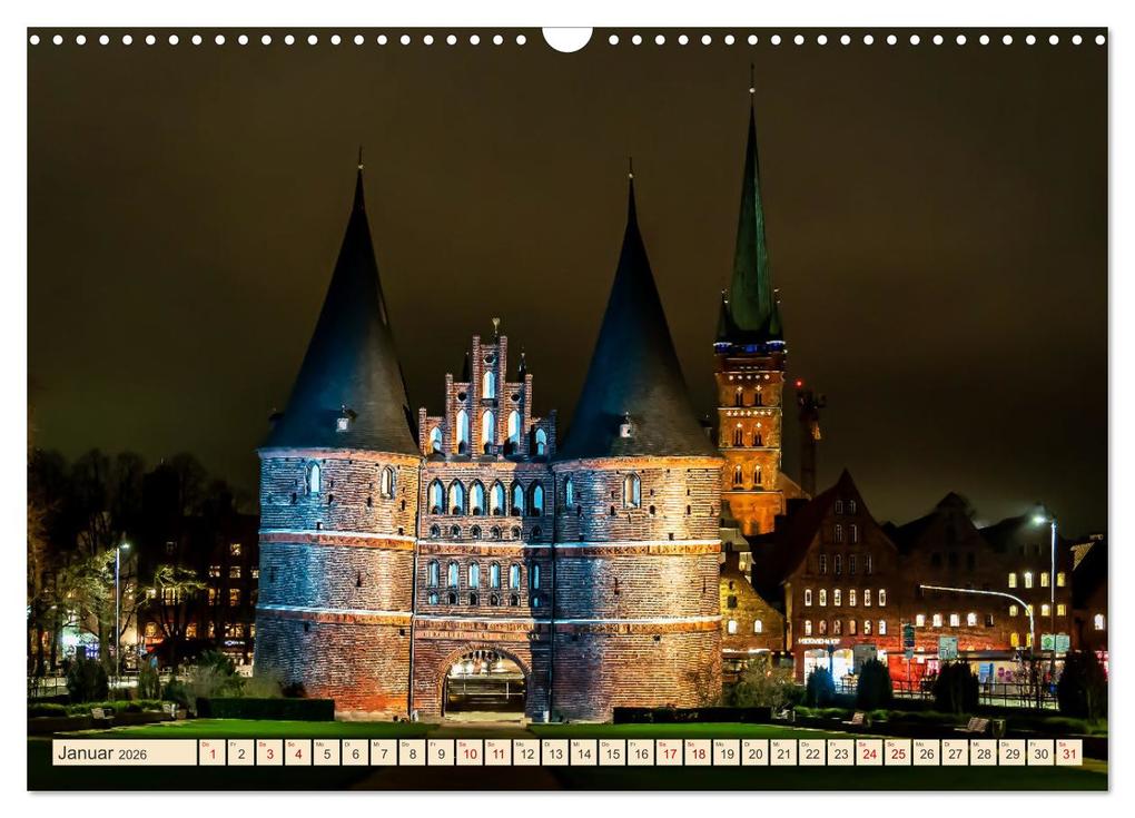 Weitere Ansicht: Lübeck bei Nacht (Wandkalender 2026 DIN A3 quer), CALVENDO Monatskalender | Solveig Rogalski, Calvendo