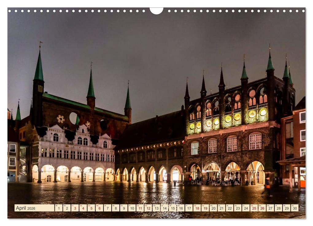 Weitere Ansicht: Lübeck bei Nacht (Wandkalender 2026 DIN A3 quer), CALVENDO Monatskalender | Solveig Rogalski, Calvendo