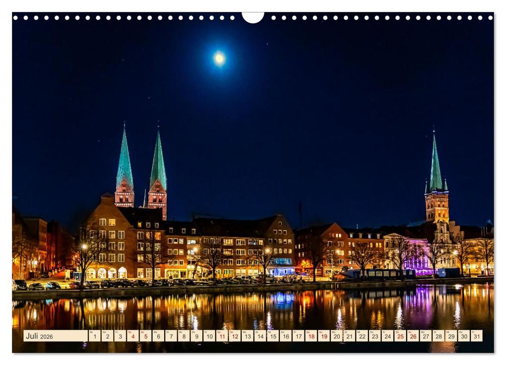 Weitere Ansicht: Lübeck bei Nacht (Wandkalender 2026 DIN A3 quer), CALVENDO Monatskalender | Solveig Rogalski, Calvendo