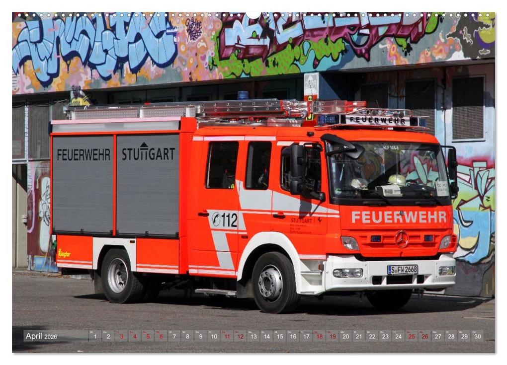 Weitere Ansicht: Einsatzfahrzeuge der Feuerwehr Stuttgart (Wandkalender 2026 DIN A2 quer), CALVENDO Monatskalender | Matthias Hansen, Calvendo
