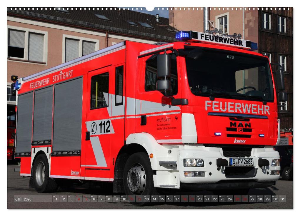 Weitere Ansicht: Einsatzfahrzeuge der Feuerwehr Stuttgart (Wandkalender 2026 DIN A2 quer), CALVENDO Monatskalender | Matthias Hansen, Calvendo