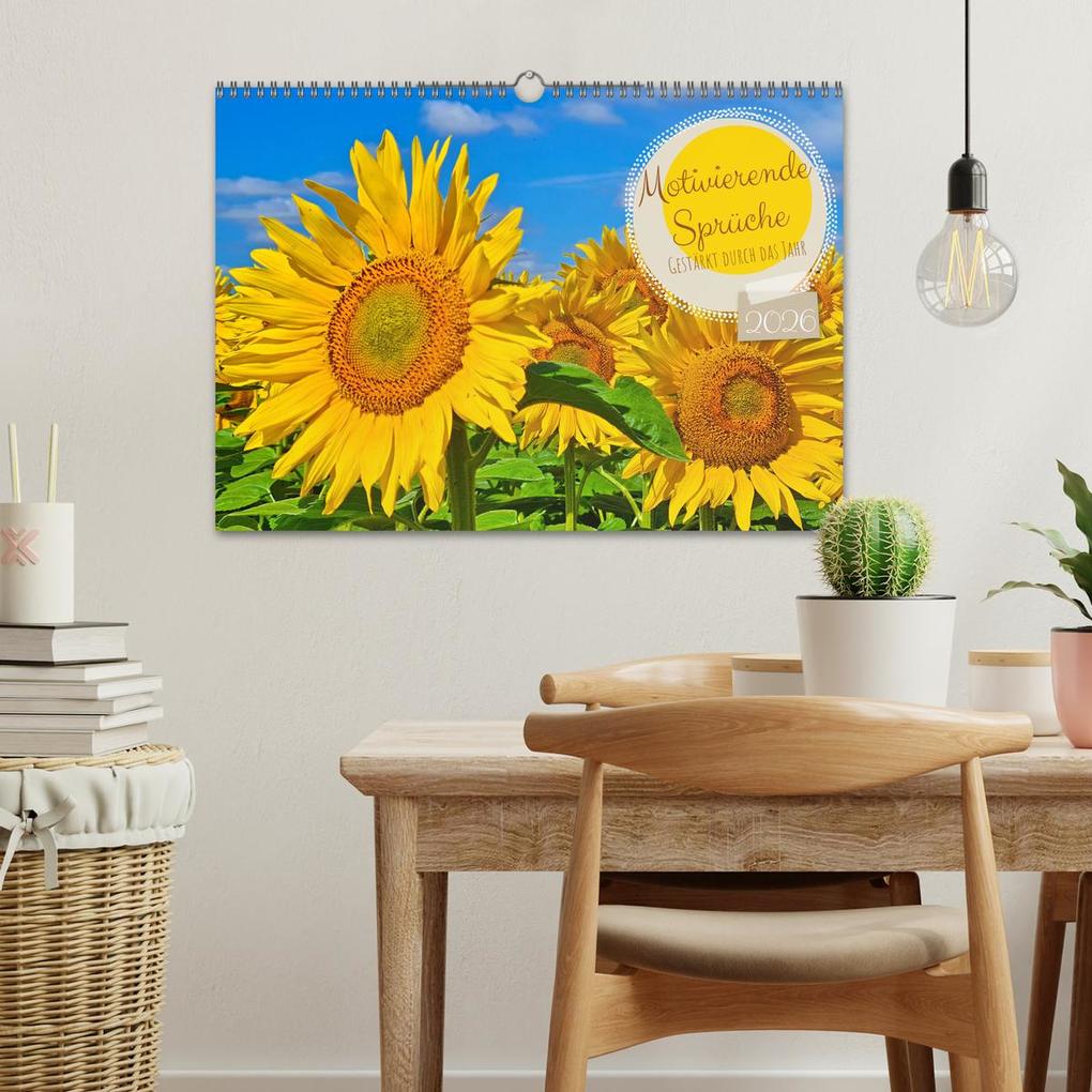 Weitere Ansicht: Motivierende Sprüche - gestärkt durch das Jahr (Wandkalender 2026 DIN A3 quer), CALVENDO Monatskalender | Beate Bussenius, Calvendo