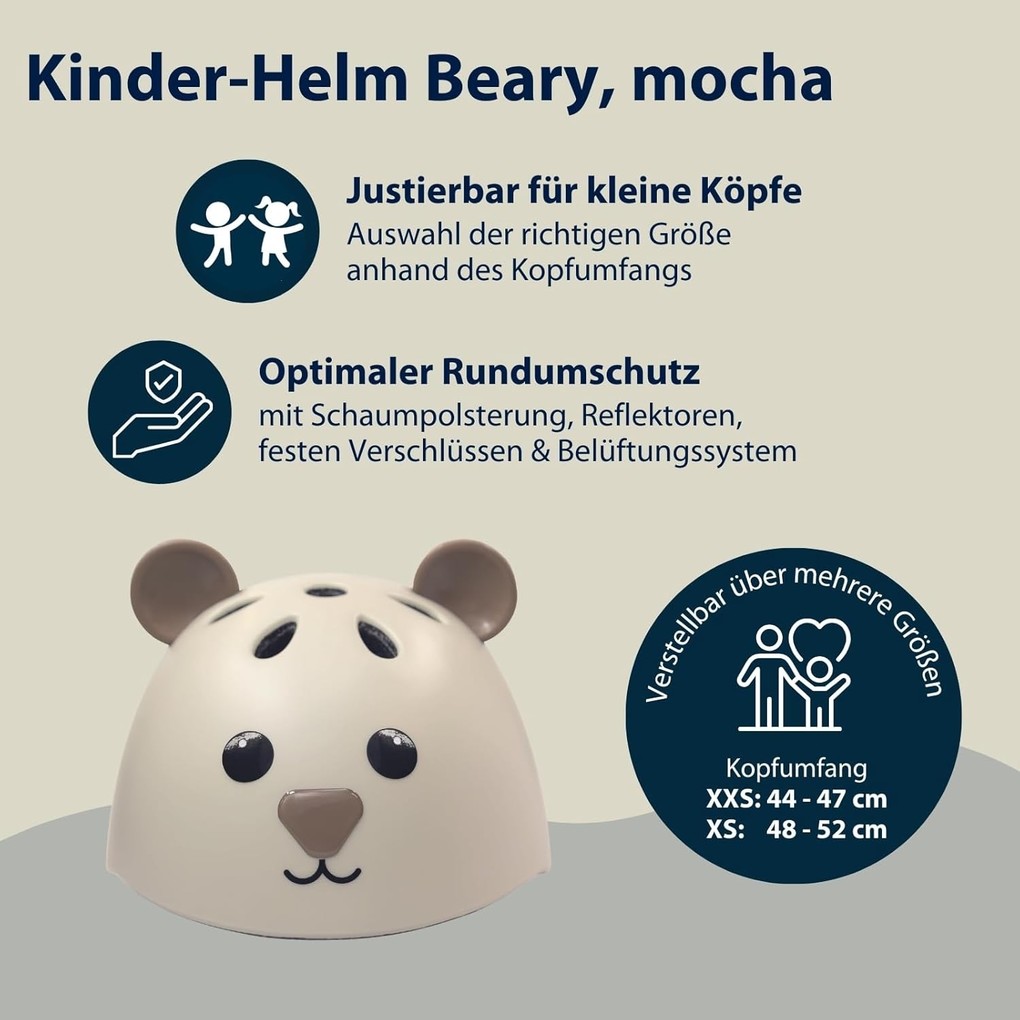 Weitere Ansicht: Kinderhelm Beary, mocha, Gr. 44-47