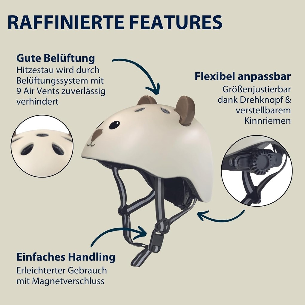 Weitere Ansicht: Kinderhelm Beary, mocha, Gr. 48-52
