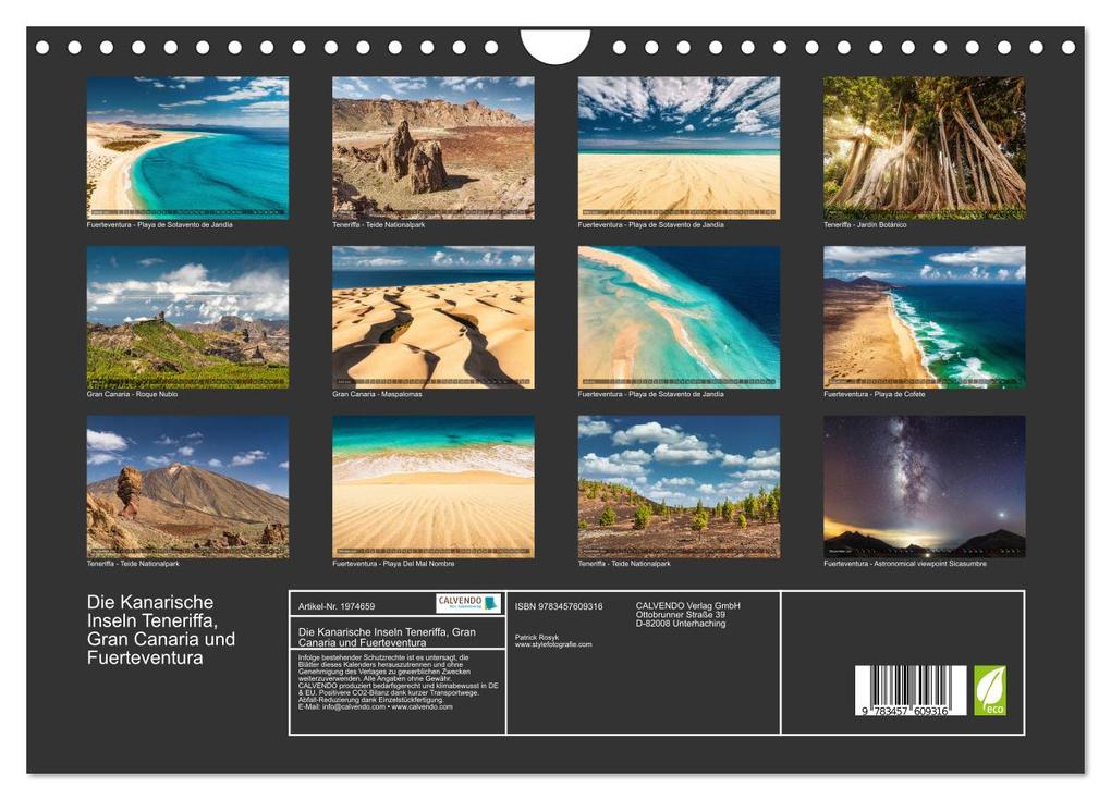 Weitere Ansicht: Die Kanarische Inseln Teneriffa, Gran Canaria und Fuerteventura (Wandkalender 2026 DIN A4 quer), CALVENDO Monatskalender | Calvendo, Patrick Rosyk