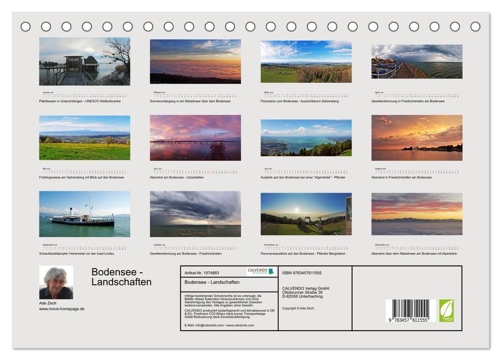 Weitere Ansicht: Bodensee - Landschaften (Tischkalender 2026 DIN A5 quer), CALVENDO Monatskalender | Calvendo, Ade Zech