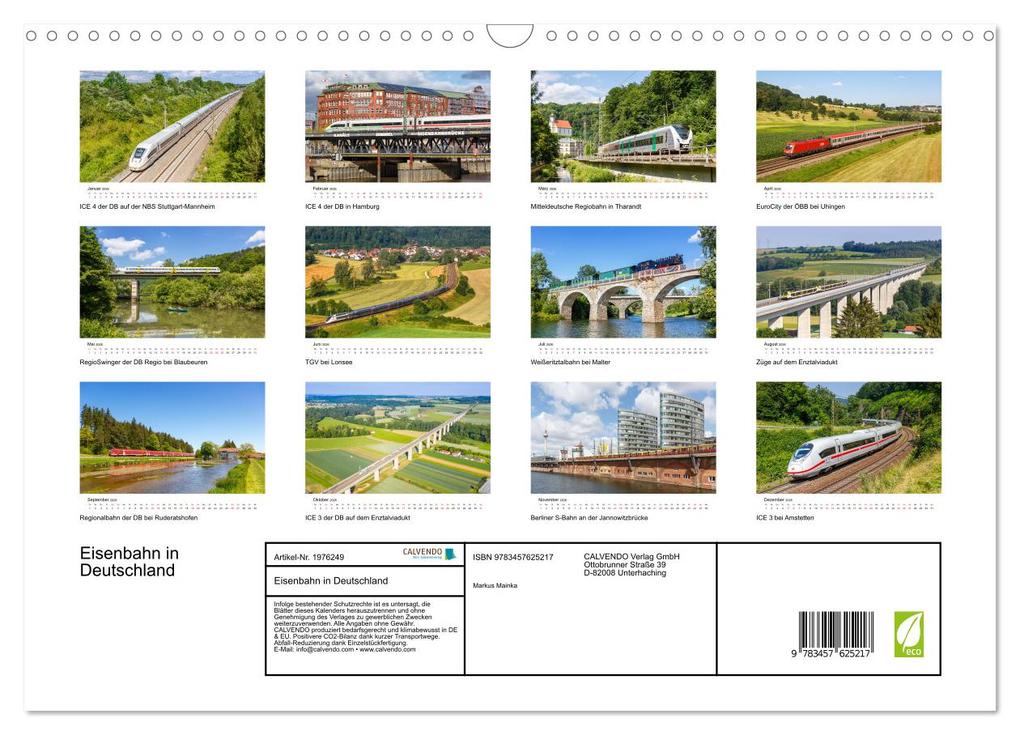 Weitere Ansicht: Eisenbahn in Deutschland (Wandkalender 2026 DIN A3 quer), CALVENDO Monatskalender | Markus Mainka, Calvendo