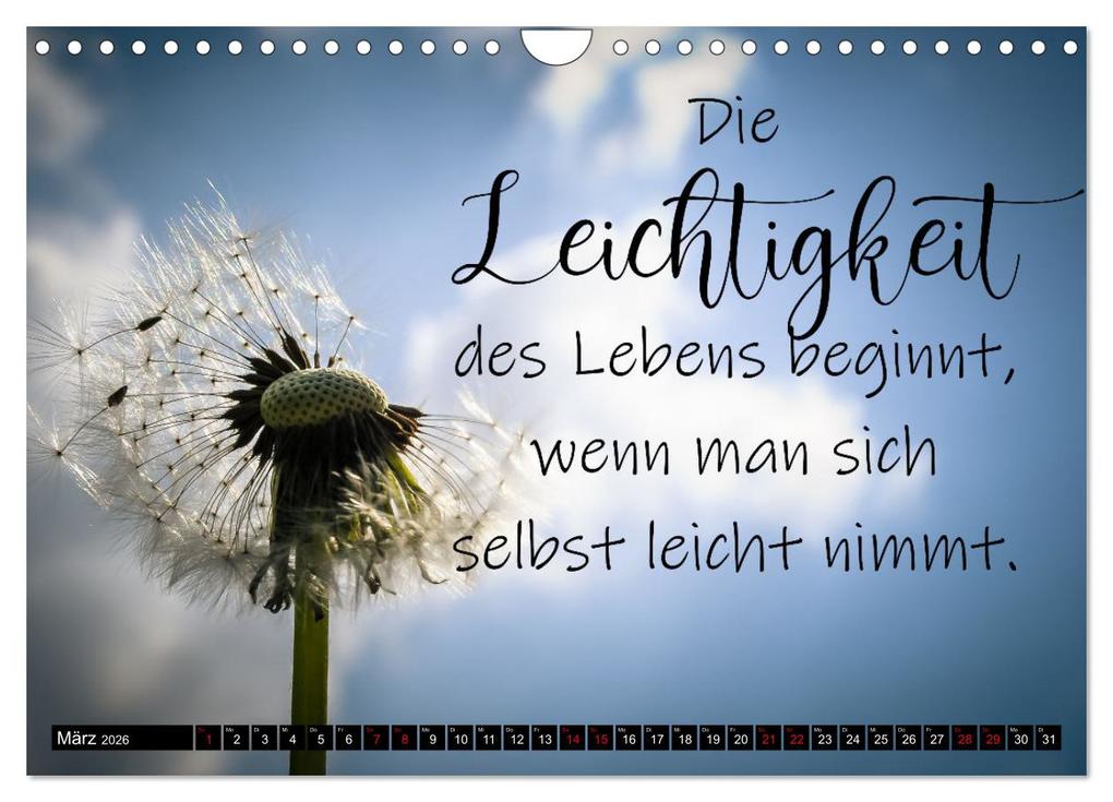 Weitere Ansicht: Bilder und Texte für die Seele (Wandkalender 2026 DIN A4 quer), CALVENDO Monatskalender | Tanja Schultz Fotografie, Calvendo