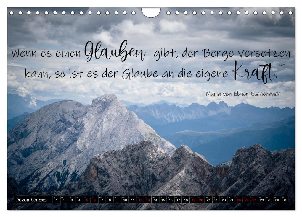 Weitere Ansicht: Bilder und Texte für die Seele (Wandkalender 2026 DIN A4 quer), CALVENDO Monatskalender | Tanja Schultz Fotografie, Calvendo