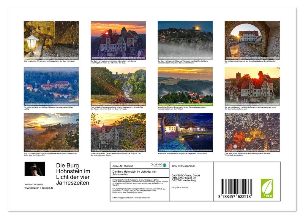 Weitere Ansicht: Die Burg Hohnstein im Licht der vier Jahreszeiten (Wandkalender 2026 DIN A4 quer), CALVENDO Monatskalender | Calvendo, Norbert Jentzsch
