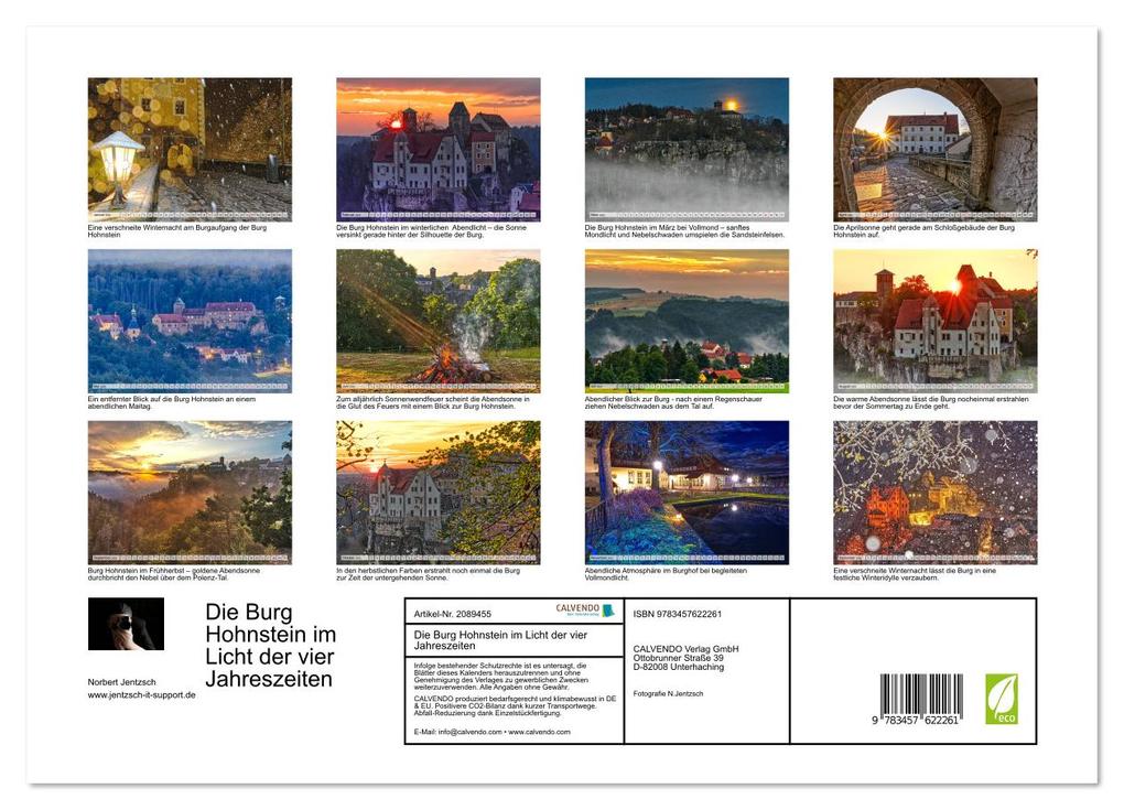 Weitere Ansicht: Die Burg Hohnstein im Licht der vier Jahreszeiten (Wandkalender 2026 DIN A3 quer), CALVENDO Monatskalender | Calvendo, Norbert Jentzsch