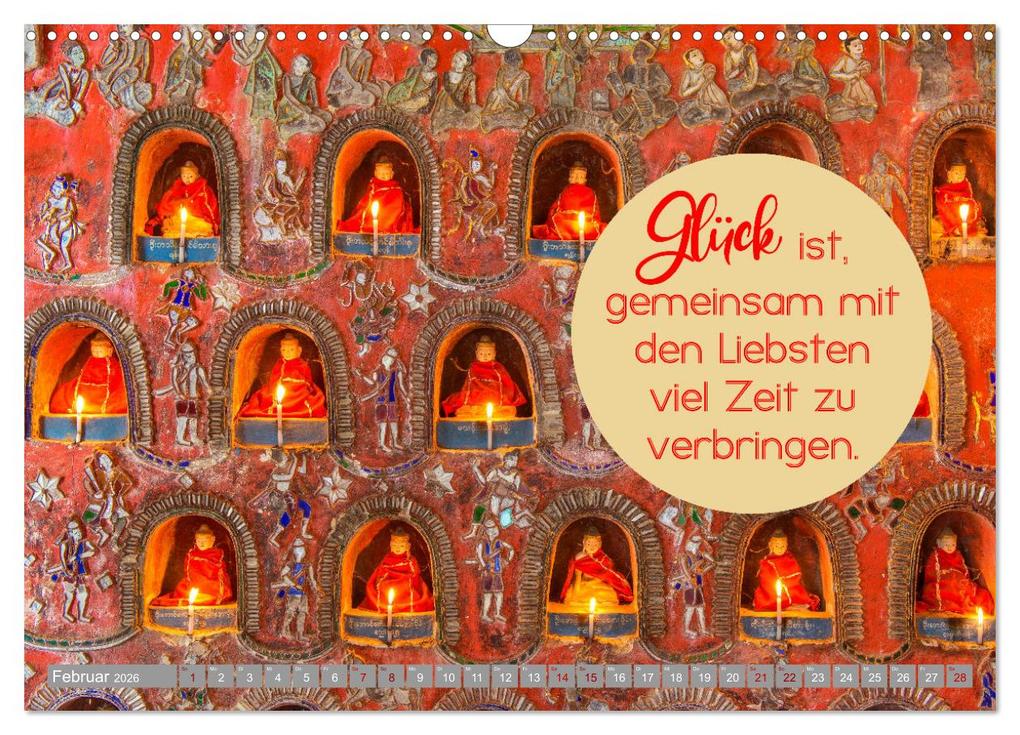 Weitere Ansicht: ACHTSAMKEIT - Wege des Glücks (Wandkalender 2026 DIN A3 quer), CALVENDO Monatskalender | Globe VISUAL, Calvendo