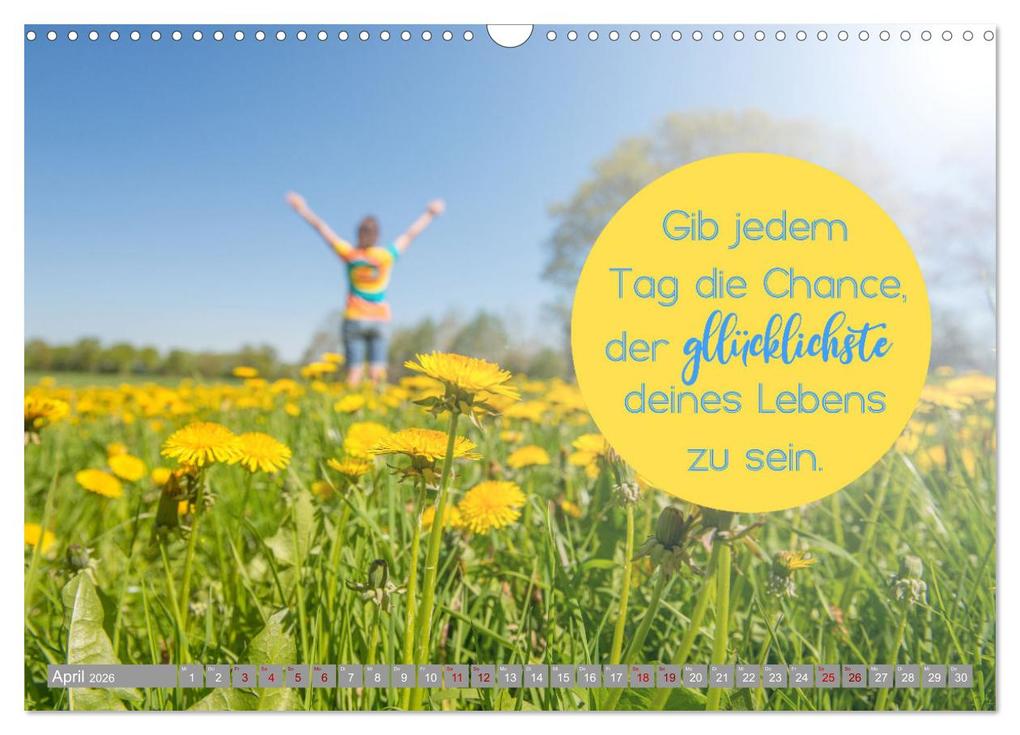 Weitere Ansicht: ACHTSAMKEIT - Wege des Glücks (Wandkalender 2026 DIN A3 quer), CALVENDO Monatskalender | Globe VISUAL, Calvendo