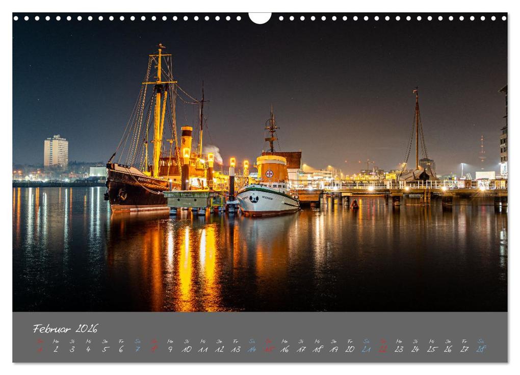 Weitere Ansicht: So schön ist Kiel im Dunkeln (Wandkalender 2026 DIN A3 quer), CALVENDO Monatskalender | Karsten Rahn, Calvendo