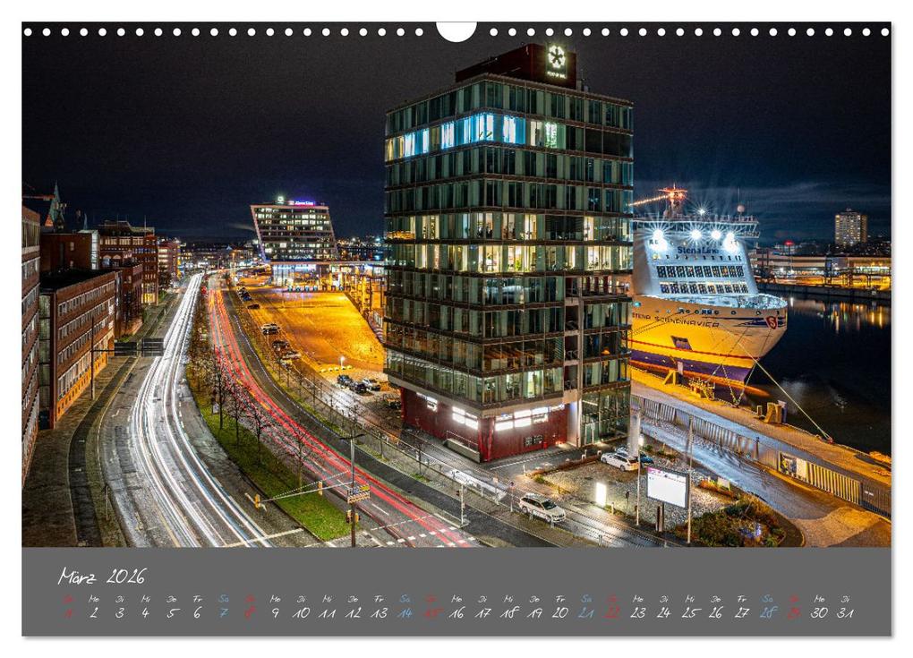 Weitere Ansicht: So schön ist Kiel im Dunkeln (Wandkalender 2026 DIN A3 quer), CALVENDO Monatskalender | Karsten Rahn, Calvendo
