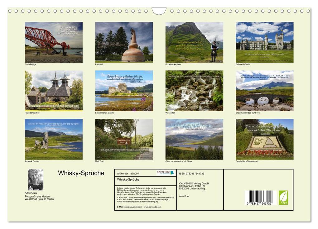 Weitere Ansicht: Whisky-Sprüche (Wandkalender 2026 DIN A3 quer), CALVENDO Monatskalender | Anke Grau, Calvendo