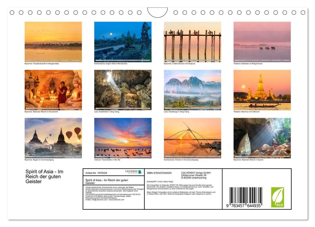 Weitere Ansicht: Spirit of Asia - Im Reich der guten Geister (Wandkalender 2026 DIN A4 quer), CALVENDO Monatskalender | Mario Weigt, Calvendo