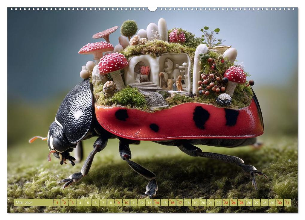 Weitere Ansicht: Bugtopia. Die fantastische Welt der Marienkäfer (hochwertiger Premium Wandkalender 2026 DIN A2 quer), Kunstdruck in Hochglanz | Hanna Wagner, Calvendo