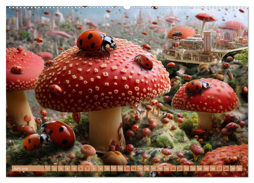 Weitere Ansicht: Bugtopia. Die fantastische Welt der Marienkäfer (hochwertiger Premium Wandkalender 2026 DIN A2 quer), Kunstdruck in Hochglanz | Hanna Wagner, Calvendo