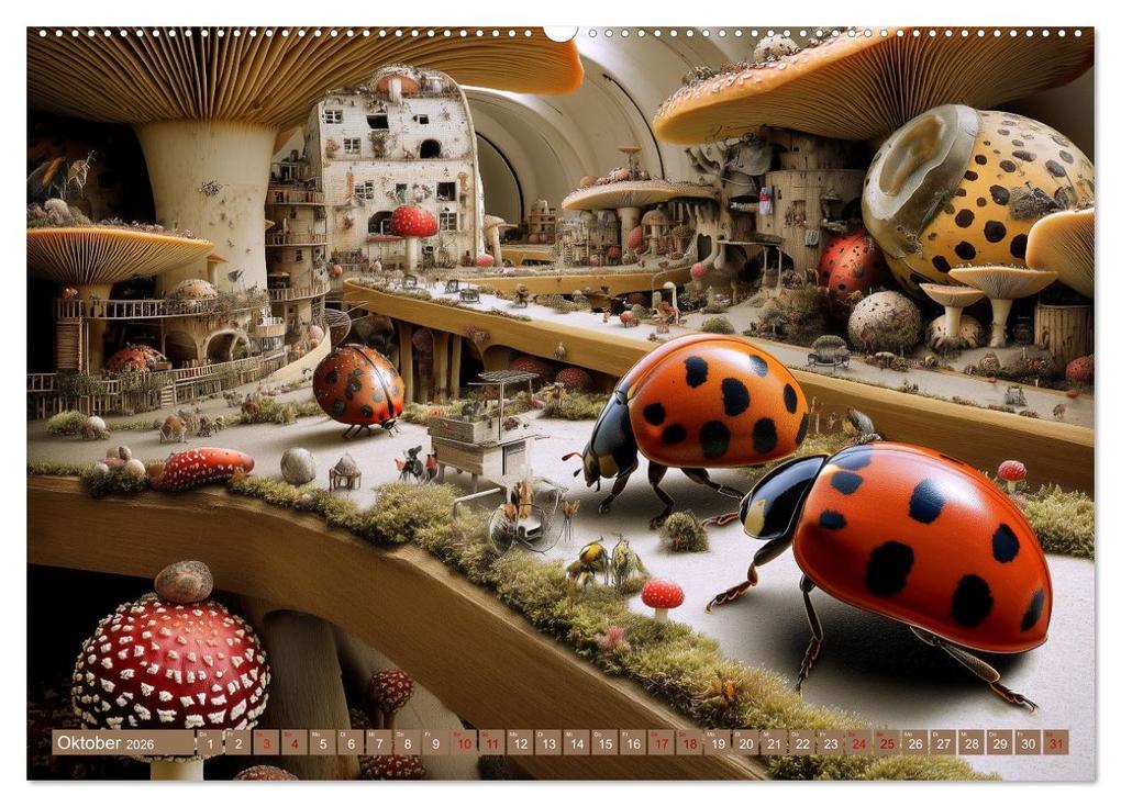 Weitere Ansicht: Bugtopia. Die fantastische Welt der Marienkäfer (hochwertiger Premium Wandkalender 2026 DIN A2 quer), Kunstdruck in Hochglanz | Hanna Wagner, Calvendo
