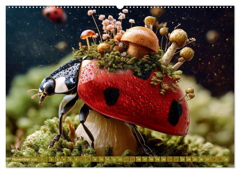 Weitere Ansicht: Bugtopia. Die fantastische Welt der Marienkäfer (hochwertiger Premium Wandkalender 2026 DIN A2 quer), Kunstdruck in Hochglanz | Hanna Wagner, Calvendo