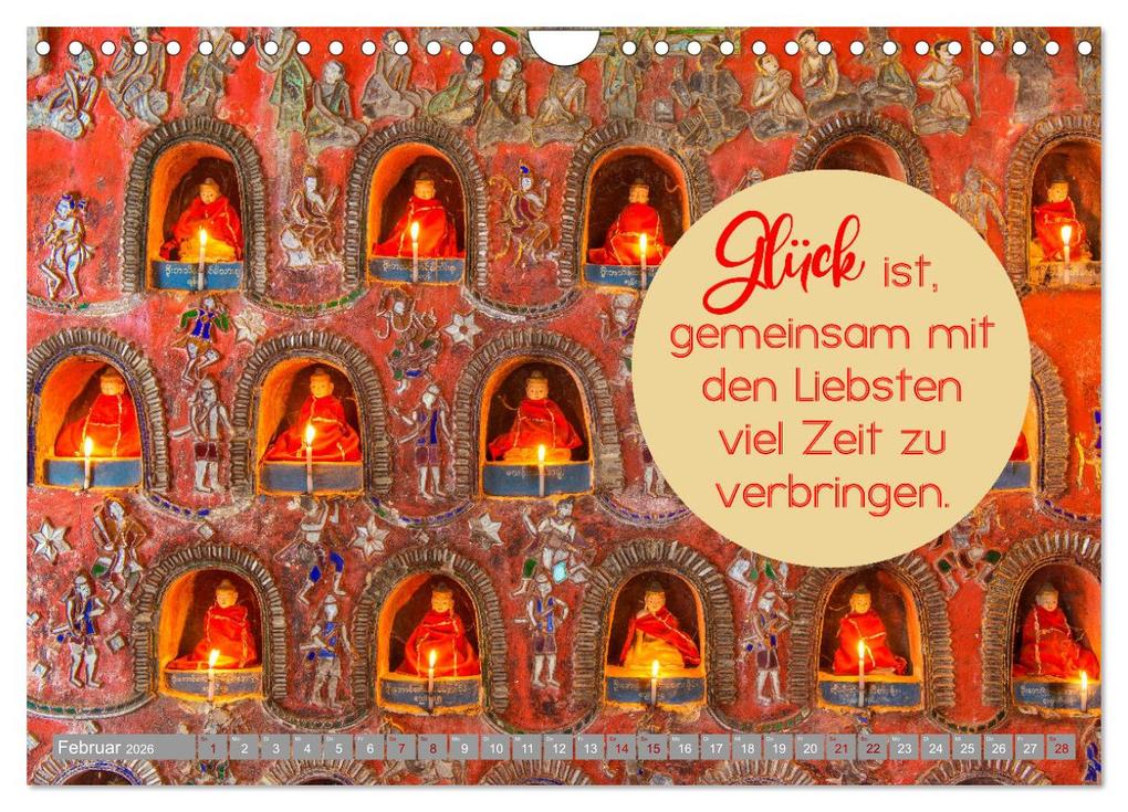 Weitere Ansicht: ACHTSAMKEIT - Wege des Glücks (Wandkalender 2026 DIN A4 quer), CALVENDO Monatskalender | Globe VISUAL, Calvendo