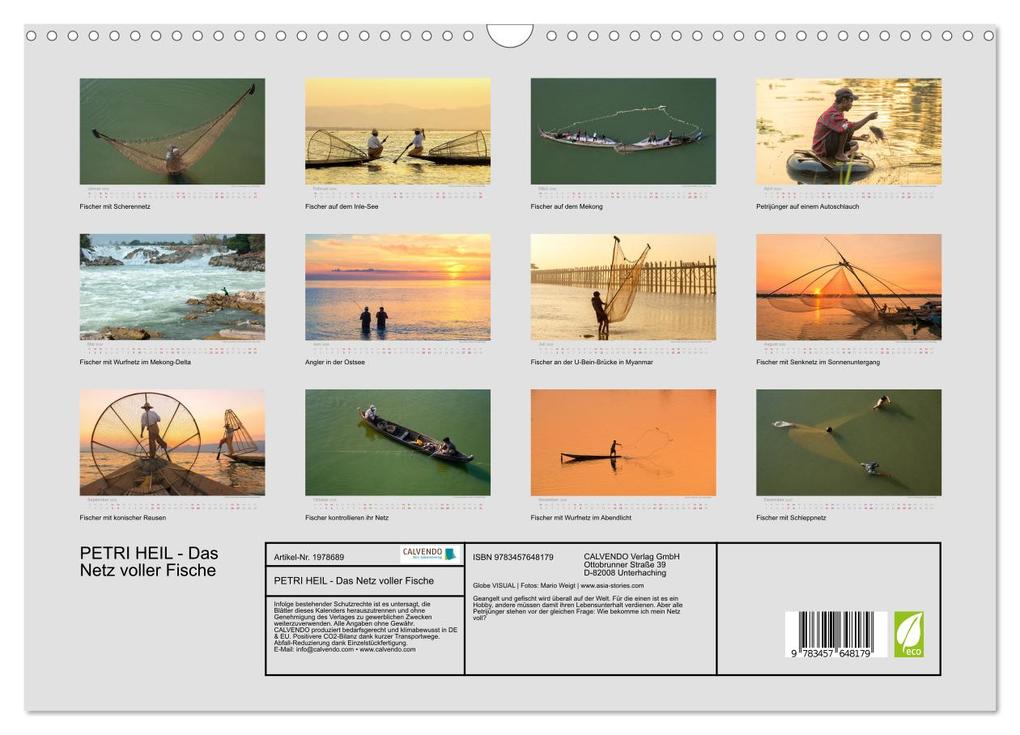 Weitere Ansicht: PETRI HEIL - Das Netz voller Fische (Wandkalender 2026 DIN A3 quer), CALVENDO Monatskalender | Calvendo, Globe VISUAL