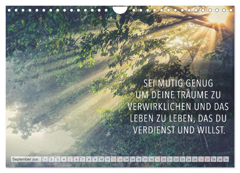 Weitere Ansicht: Träume - Motivationssprüche für Dich (Wandkalender 2026 DIN A4 quer), CALVENDO Monatskalender | Calvendo, Dirk Meutzner
