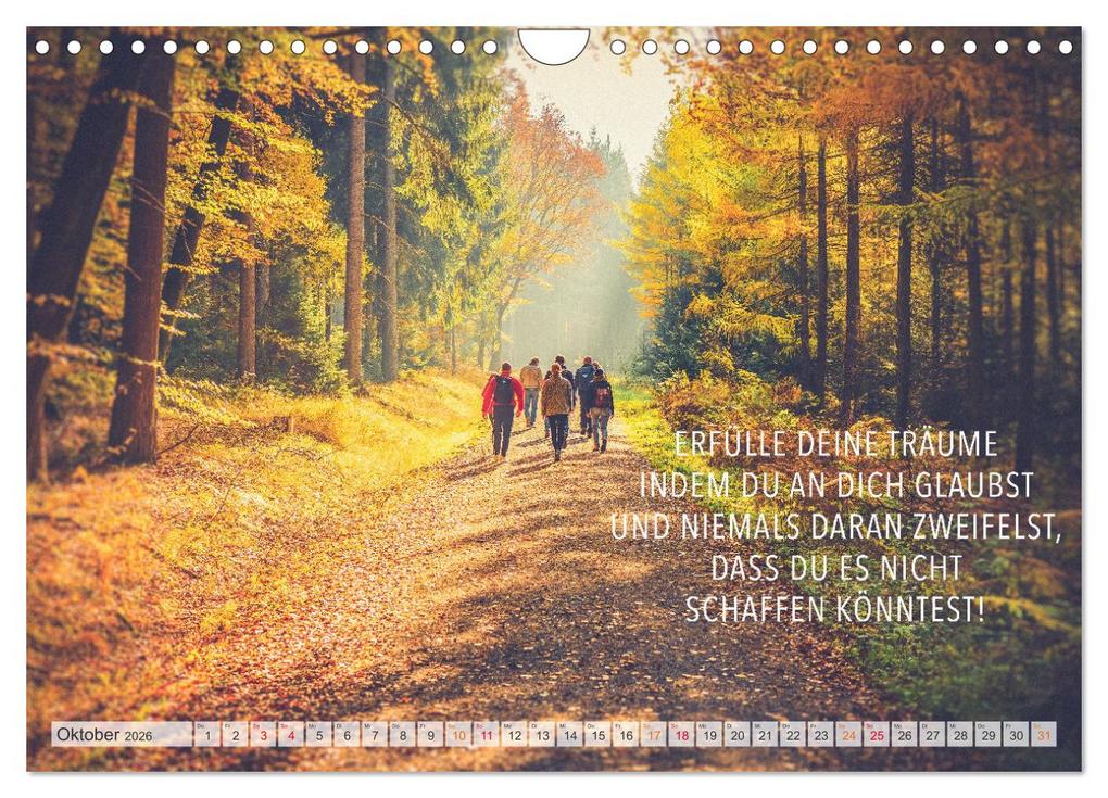 Weitere Ansicht: Träume - Motivationssprüche für Dich (Wandkalender 2026 DIN A4 quer), CALVENDO Monatskalender | Calvendo, Dirk Meutzner